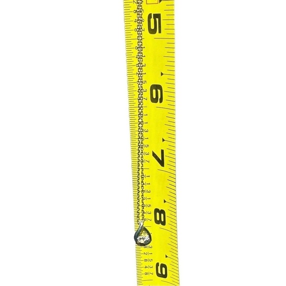 Sterling Silver & 4C Diamond Tear Drop Necklace & Pendant - Picture 5 of 8